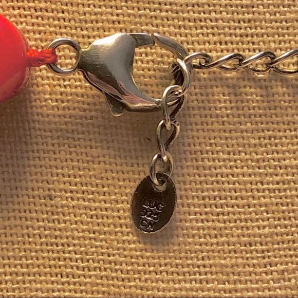 Sterling Silver Hand Knotted Coral Necklace - Picture 5 of 8